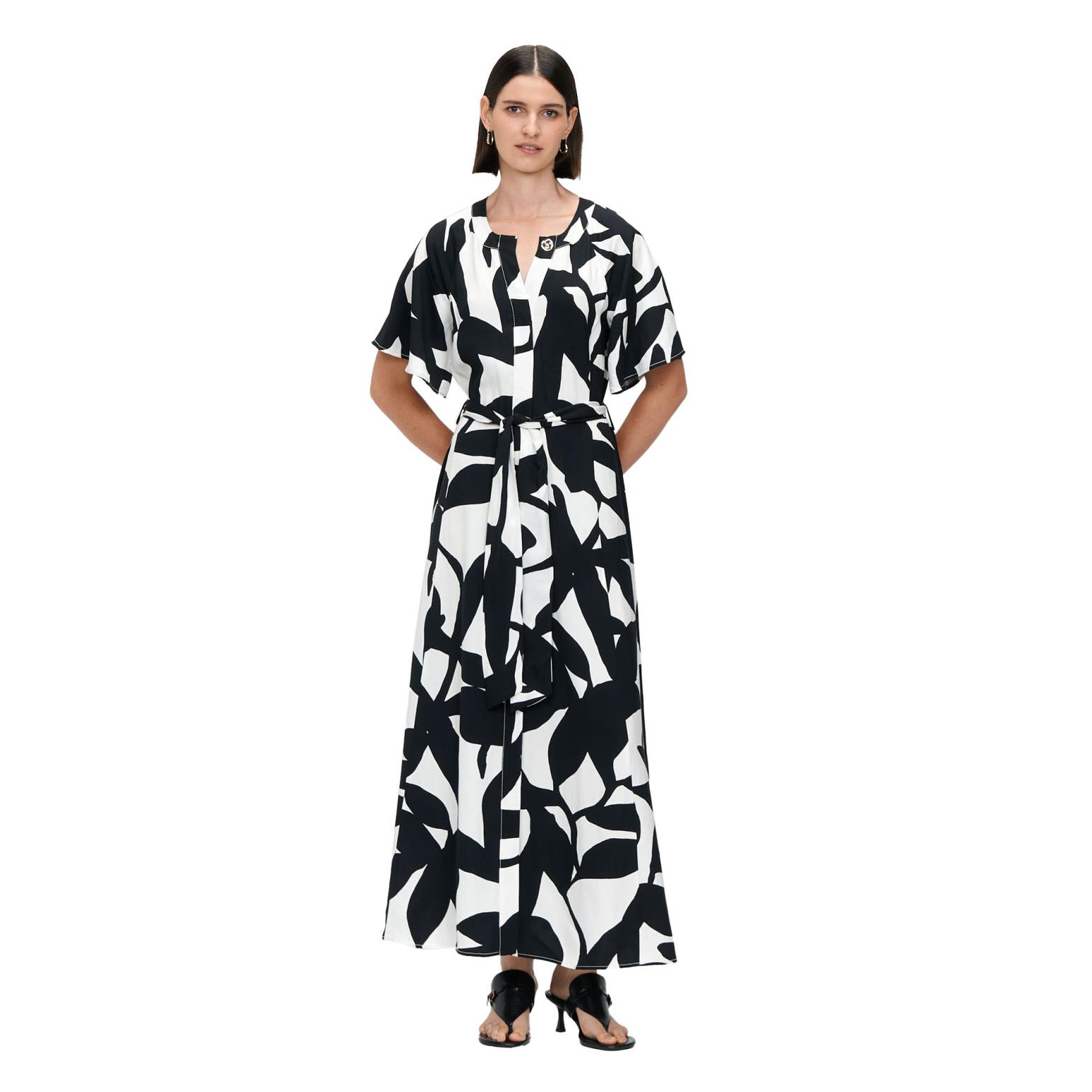 Veronika Maine Shadow Leaf Maxi Dress